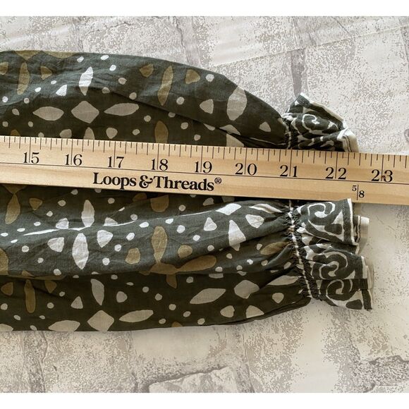 Velvet by Graham & Spencer Katarina Hunter Green Printed Boho Dress Pockets S - Picture 8 of 13